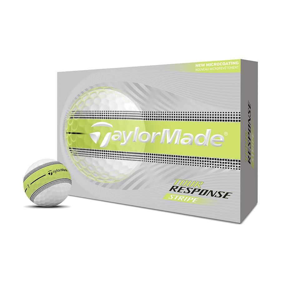 JuCad TaylorMade Tour Response Stripe Golfbälle 2026 (12 Stück), Neon Gelb
