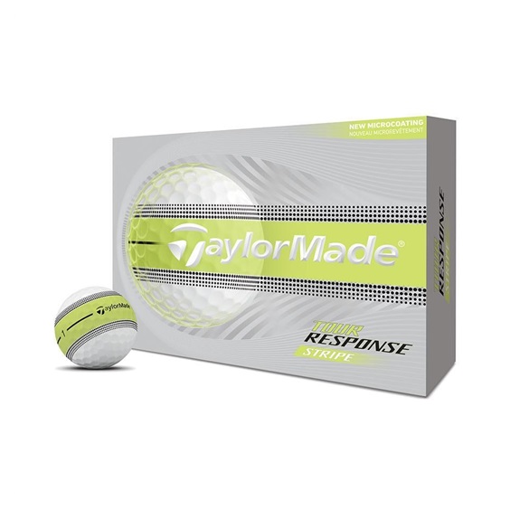 JuCad TaylorMade Tour Response Stripe Golfbälle 2026 (12 Stück), Neon Gelb