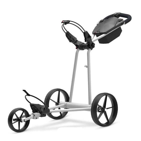 Big Max e-TI Elektrotrolley + Akku und Ladegerät, grau + Batterie, Ladegerät, 27+ Batterien