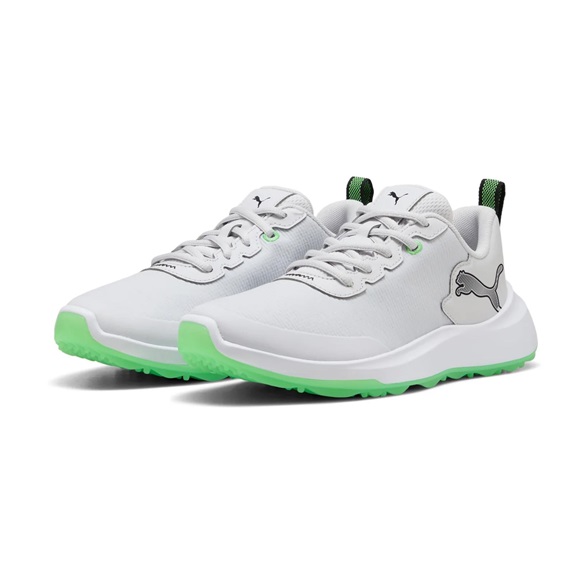 Puma Gruve Sport Junior Junior Golfschuhe, white/fluro green pes