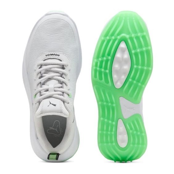 Puma Gruve Sport Junior Junior Golfschuhe, white/fluro green pes