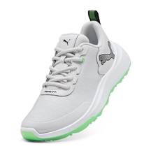 Puma Gruve Sport Junior Junior Golfschuhe, white/fluro green pes