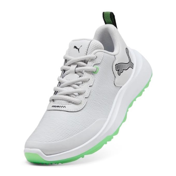 Puma Gruve Sport Junior Junior Golfschuhe, white/fluro green pes
