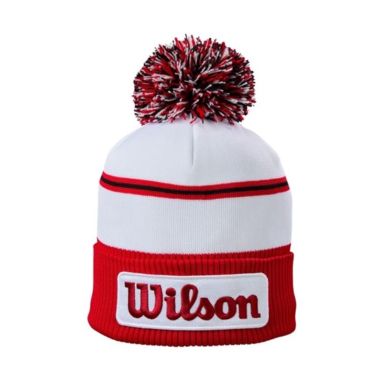 Wilson Tour Winter Beanie Wintermütze, Weiß/Rot