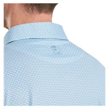 FootJoy Nautical Flag Print Lisle Herren Poloshirt, blue reef/deep reef