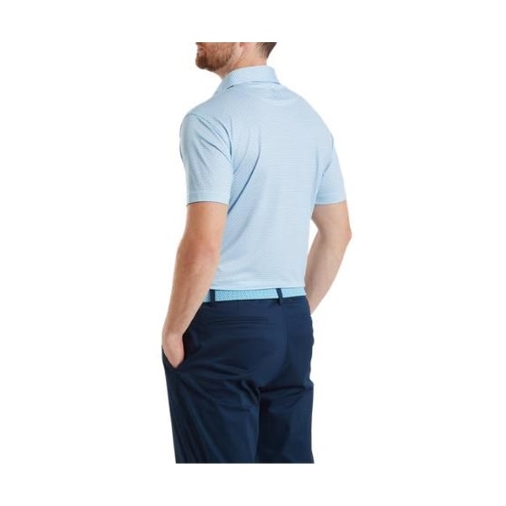 FootJoy Nautical Flag Print Lisle Herren Poloshirt, blue reef/deep reef