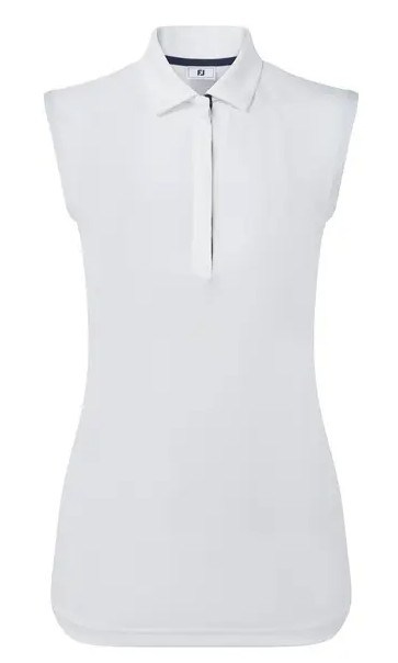 FootJoy Sleeveless Lisle Damen Poloshirt, weiss