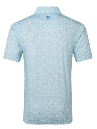 FootJoy Surfs Up Print Lisle Herren Poloshirt, deep reef/white/sea glass/blue reef