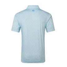 FootJoy Surfs Up Print Lisle Herren Poloshirt, deep reef/white/sea glass/blue reef