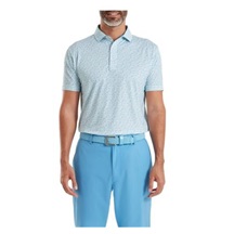FootJoy Surfs Up Print Lisle Herren Poloshirt, deep reef/white/sea glass/blue reef