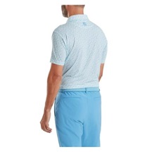 FootJoy Surfs Up Print Lisle Herren Poloshirt, deep reef/white/sea glass/blue reef