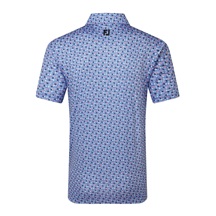 FootJoy Surfs Up Print Lisle Herren Poloshirt, white/vivid violet/pink pop/black