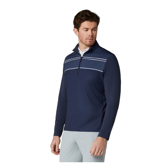 Callaway Blocked Printed Chev Textured Herren Sweatshirt, dunkelblau