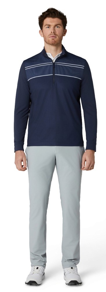 Callaway Blocked Printed Chev Textured Herren Sweatshirt, dunkelblau