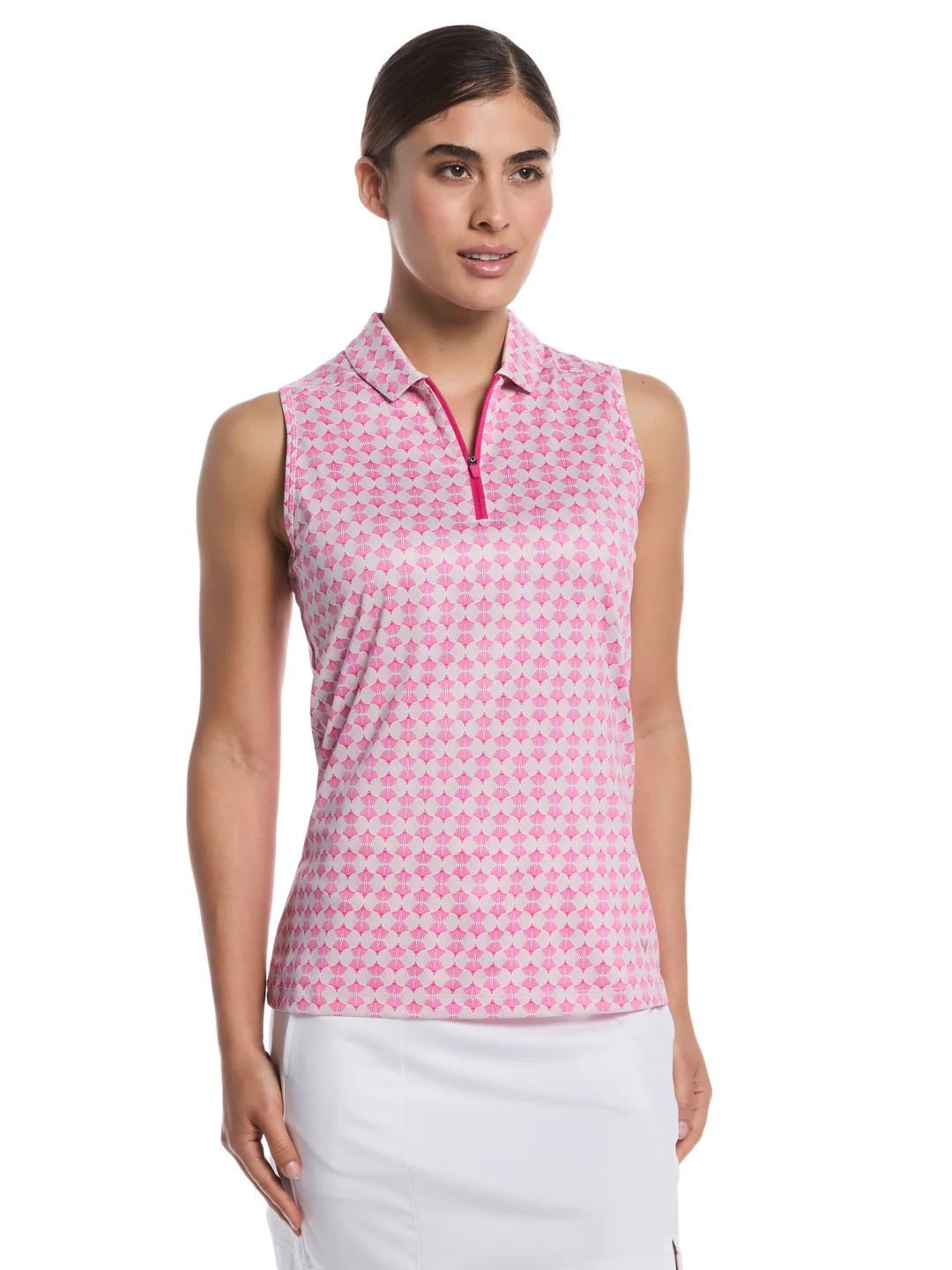 Callaway Deco Geo Print Mesh Damen Poloshirt, fuchsia purple