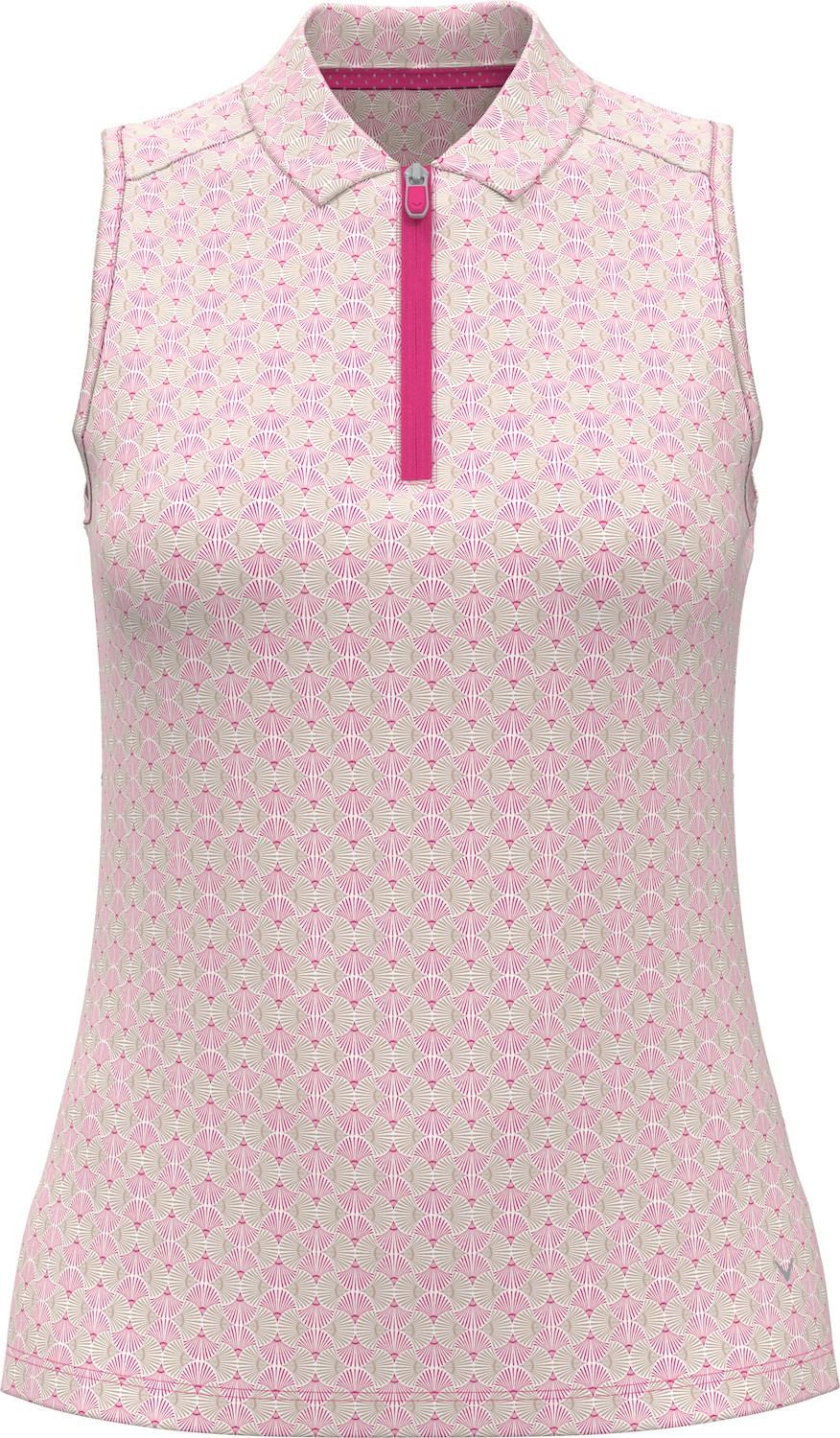 Callaway Deco Geo Print Mesh Damen Poloshirt, fuchsia purple