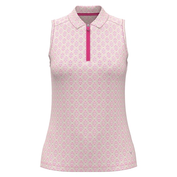 Callaway Deco Geo Print Mesh Damen Poloshirt, fuchsia purple