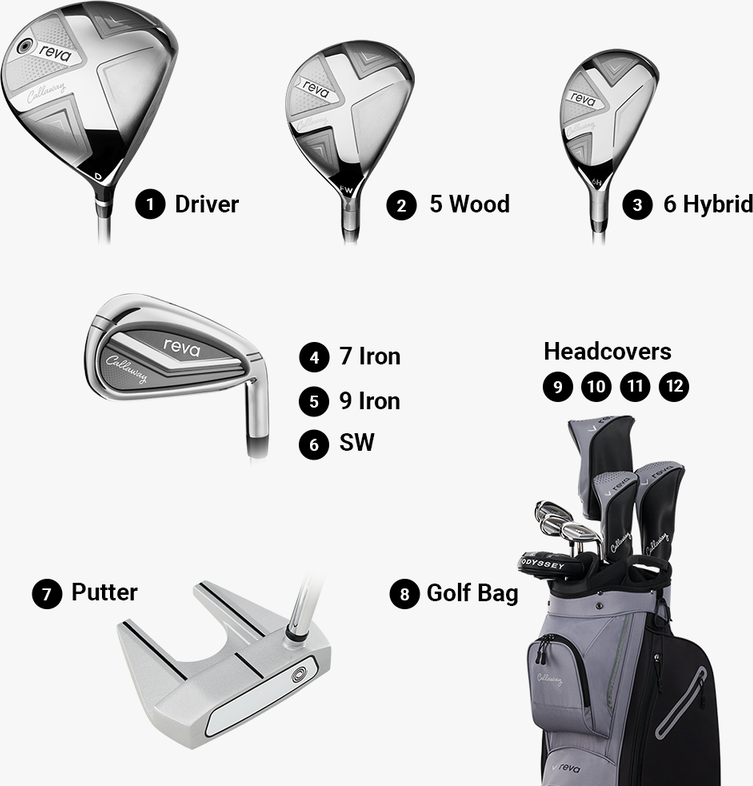 Callaway Reva 8PC Black Damen Golfset, Graphit