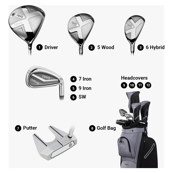 Callaway Reva 8PC Black Damen Golfset, Graphit