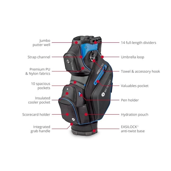 Motocaddy Pro-Series Cartbag, schwarz/grau