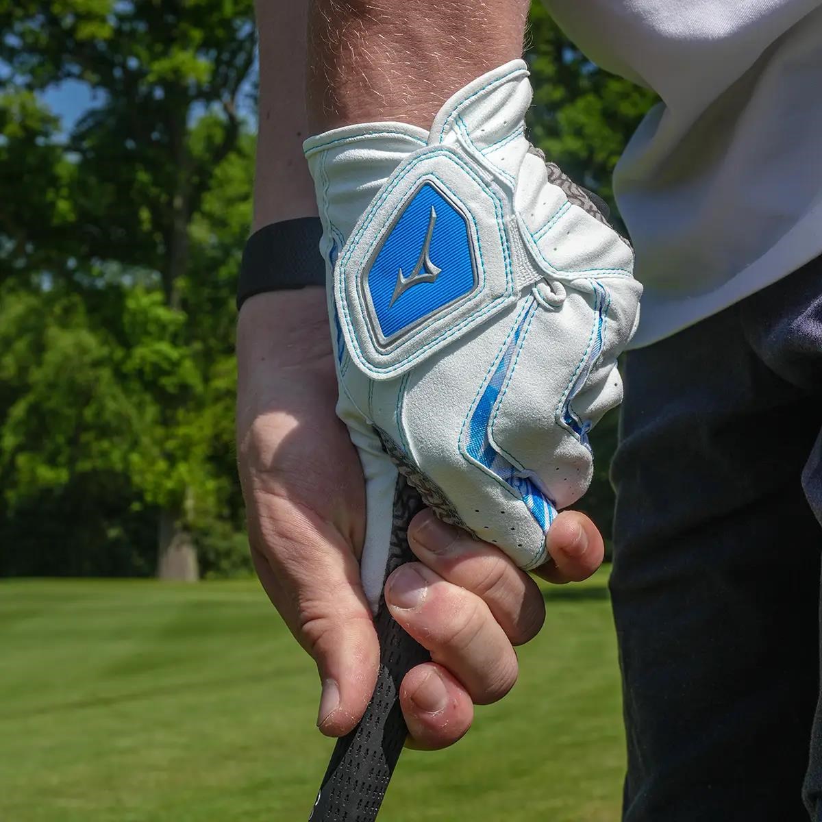 Mizuno Double Grip Herren Golfhandschuh, weiß
