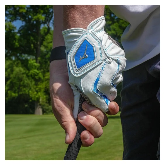 Mizuno Double Grip Herren Golfhandschuh, weiß