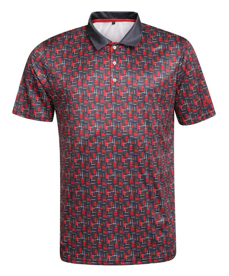 Fashion Sports Wear Lisabon Herren Poloshirt, schwarz/rot