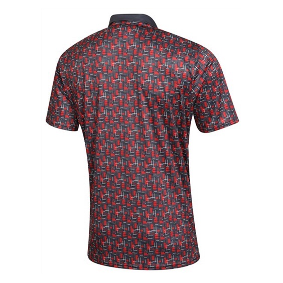 Fashion Sports Wear Lisabon Herren Poloshirt, schwarz/rot