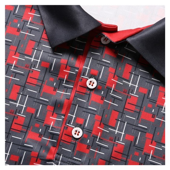 Fashion Sports Wear Lisabon Herren Poloshirt, schwarz/rot