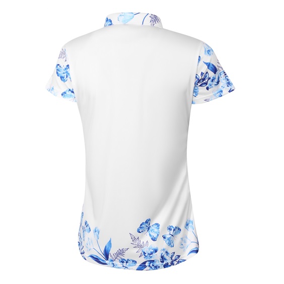 Fashion Sports Wear Tirana Pink Damen Poloshirt - weiss/blau