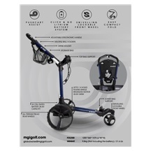 MGI E-Boost hybrid golf trolley 2026 elektrischer Trolley, matt navy