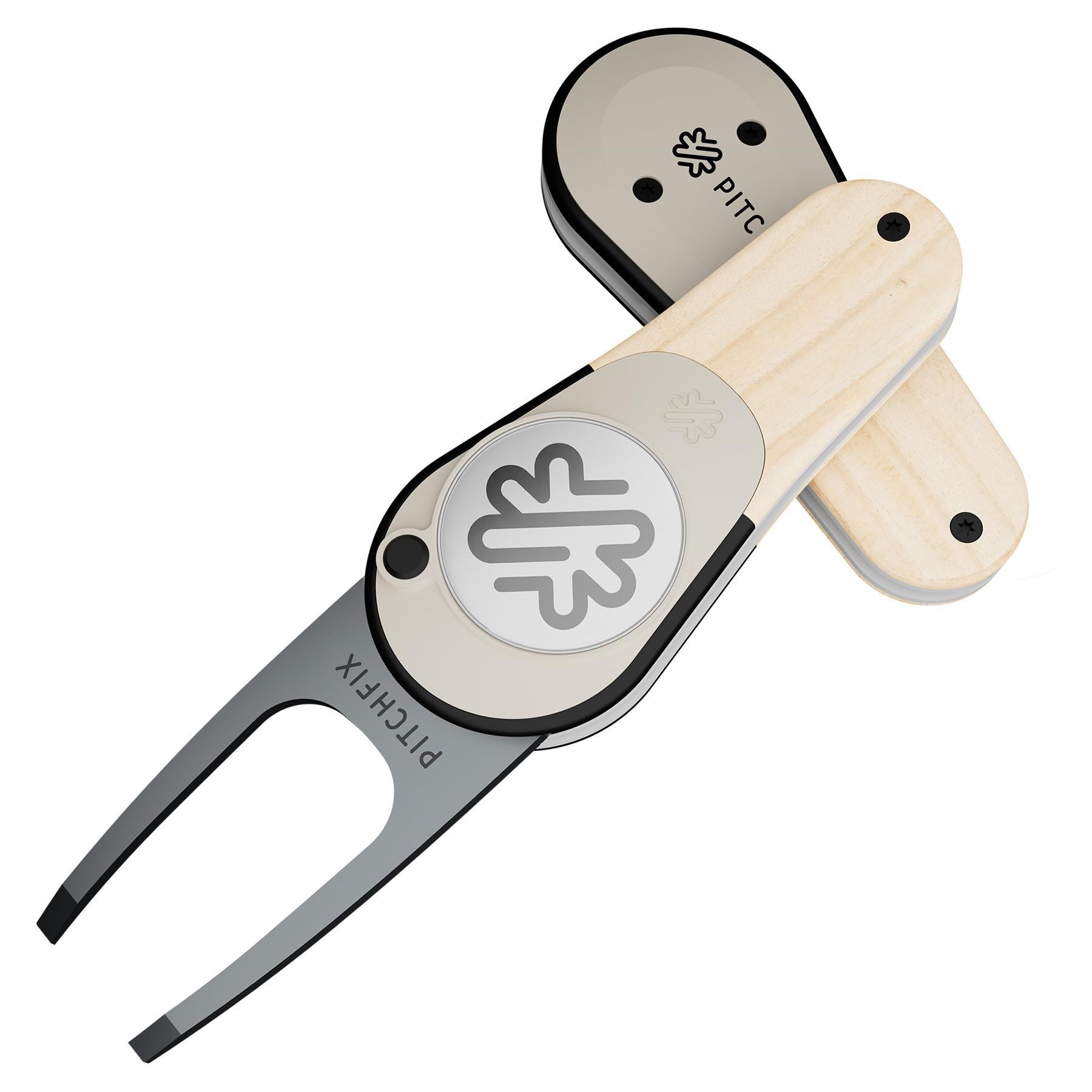 Pitchfix Woodie Pitchgabel mit Ballmarker, Light Ash
