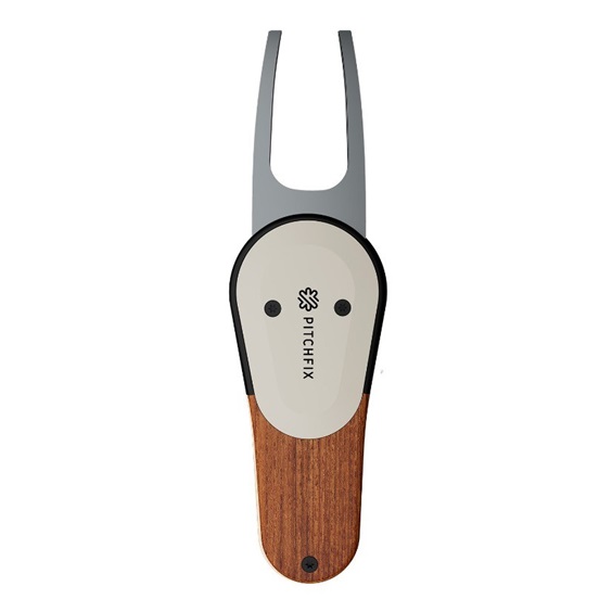Pitchfix Woodie Pitchgabel mit Ballmarker, Walnut