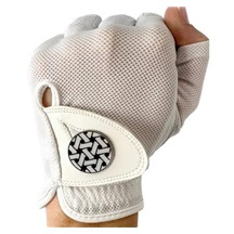 Best of Golf America Half Finger Damen Handschuh, weiss