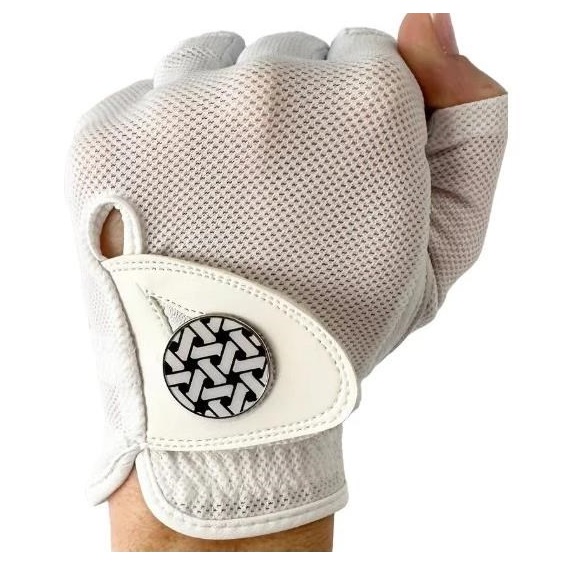 Best of Golf America Half Finger Damen Handschuh, weiss