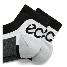 Ecco Tech Sporty Ankle-Cut Socken, Schwarz/Weiß