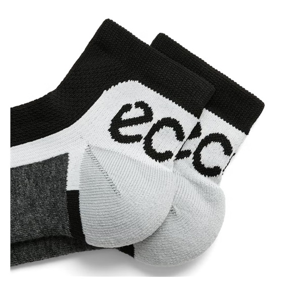 Ecco Tech Sporty Ankle-Cut Socken, Schwarz/Weiß