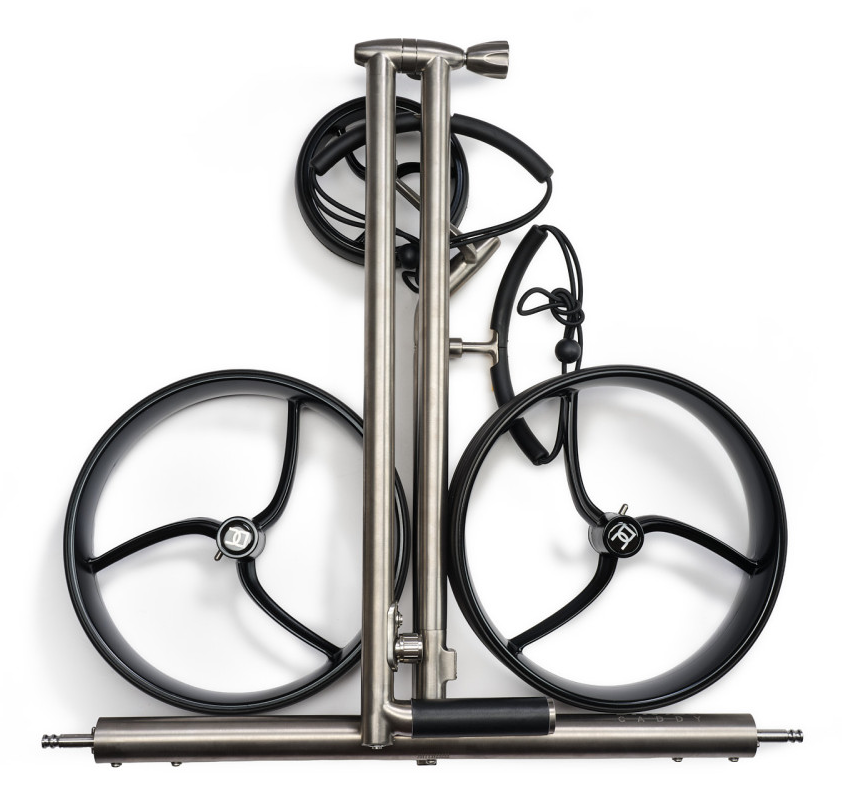 Davies Caddy Titan Elektro-Trolley, grau/schwarze Räder