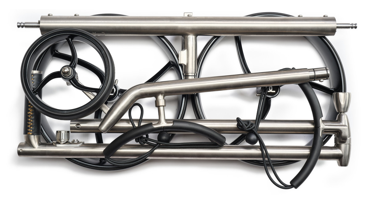 Davies Caddy Titan Elektro-Trolley, grau/schwarze Räder