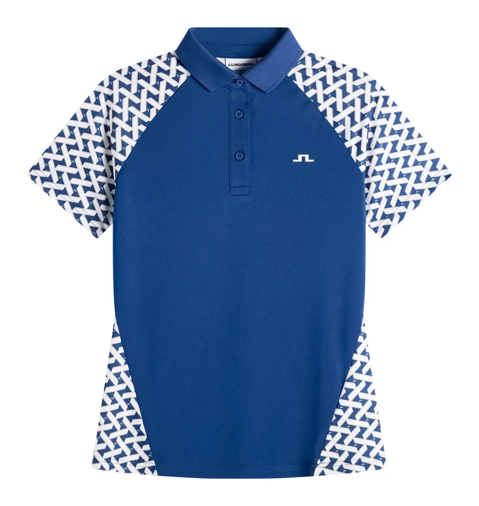 J.Lindeberg Chiara Polo Damen Poloshirt, Ladder Estate White