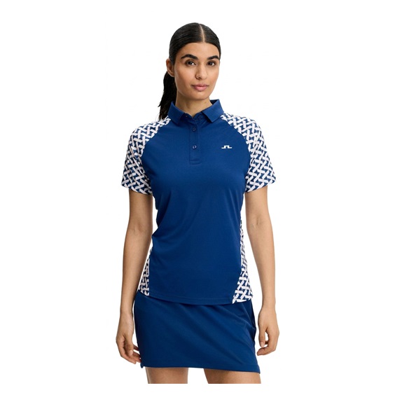 J.Lindeberg Chiara Polo Damen Poloshirt, Ladder Estate White