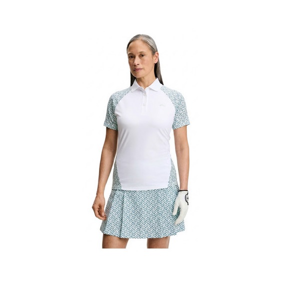 J.Lindeberg Chiara Polo Damen Poloshirt, Ladder White Bay
