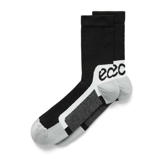 Ecco Tech Sporty Mid-Cut Socken, schwarz/weiß