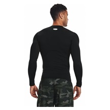 Under Armour HeatGear Herren Kompressionsshirt langarm, schwarz/weiß