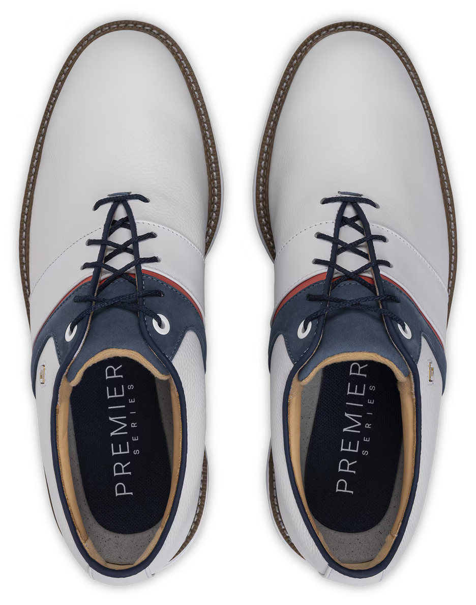 FootJoy Premiere Series - Packard Herren Golfschuhe, weiß/blau/nantucket red
