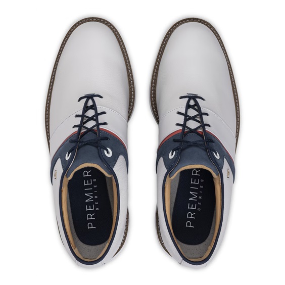 FootJoy Premiere Series - Packard Herren Golfschuhe, weiß/blau/nantucket red