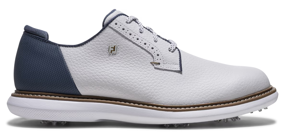 FootJoy FJ Traditions Blucher Herren Golfschuhe, weiß/blau/tan