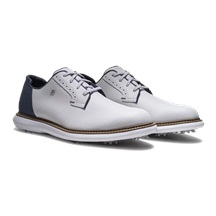 FootJoy FJ Traditions Blucher Herren Golfschuhe, weiß/blau/tan