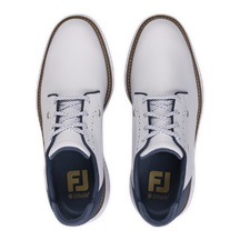 FootJoy FJ Traditions Blucher Herren Golfschuhe, weiß/blau/tan