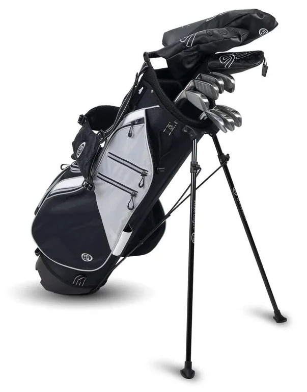U.S. Kids Golf TS6-57 (145cm) 10-Club Junior Golfset, Graphit, stand bag, schwarz/grau/weiß